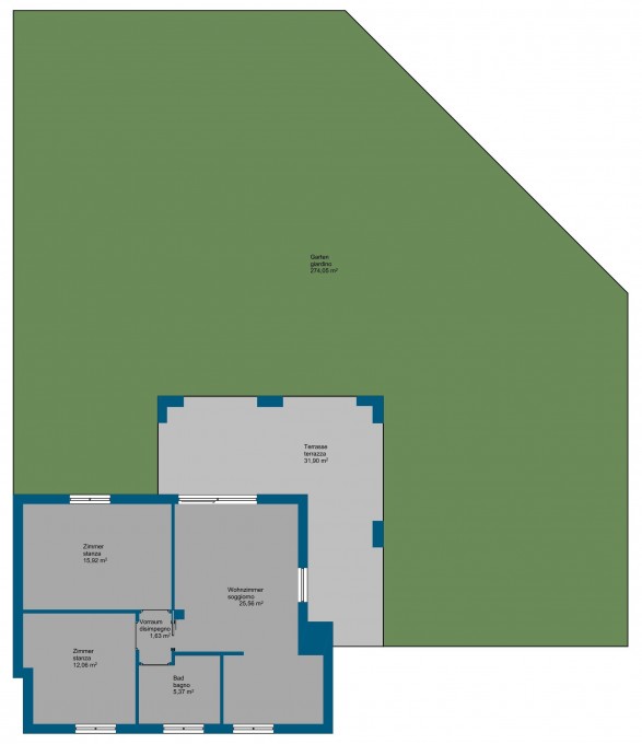 Peschiera del Garda - 3-Zimmer Wohnung mit großem Garten in Top Residence
