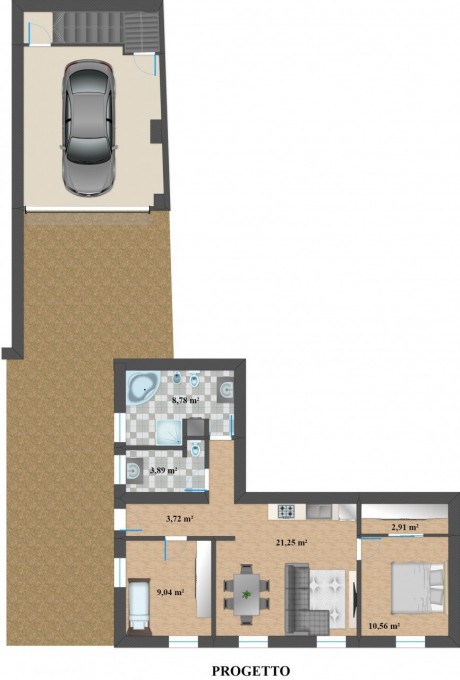 Mezzocorona: Sanierungsbedürftige 3-Zimmerwohnung