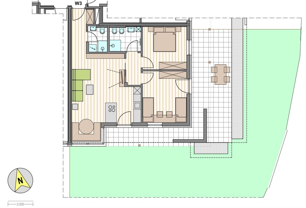 3-Zimmerwohnung im Erdgeschoss mit eigenem Garten