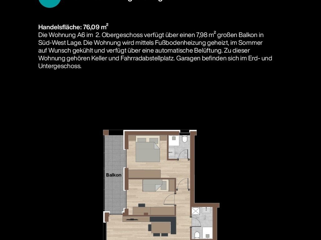 A6: Neue Dreizimmerwohnung mit Balkon