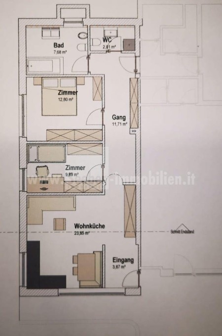 Immobilie mit genehmigtem Projekt für 3-Zimmer-Wohnung sonnig gelegen 