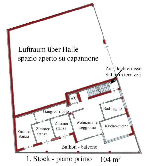 Zona artigianale Burgraviato, Capannone con appartamento