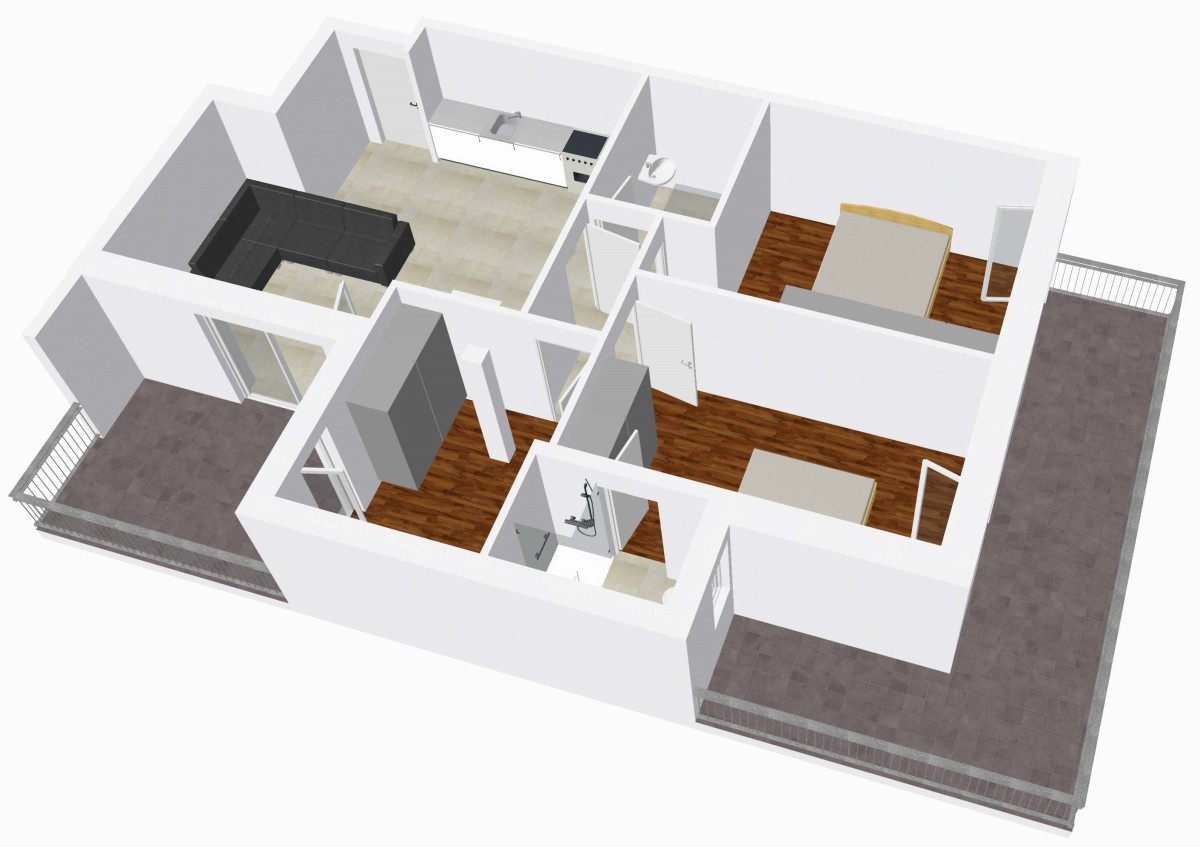 4-Zimmer Wohnung mit Terrasse und Balkon