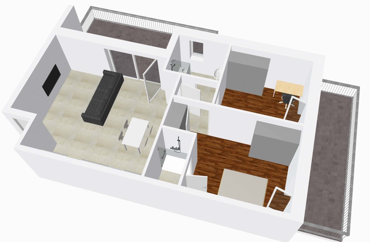 Neubau: nach Süden ausgerichtete 3-Zimmer Wohnung