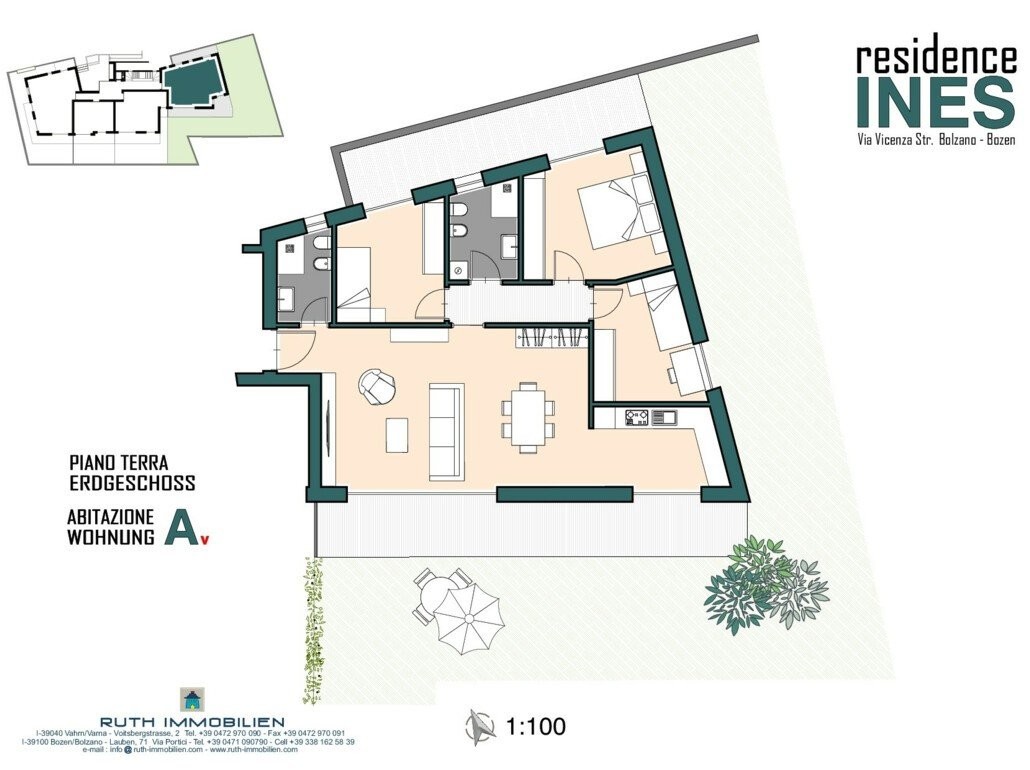 A: Neue, große Vierzimmerwohnung mit Terrasse und Privatgarten
