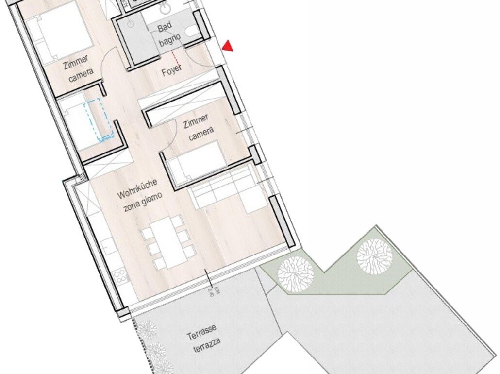 W11: Nuovo attico trilocale con terrazza e giardino sul tetto, ultimo piano