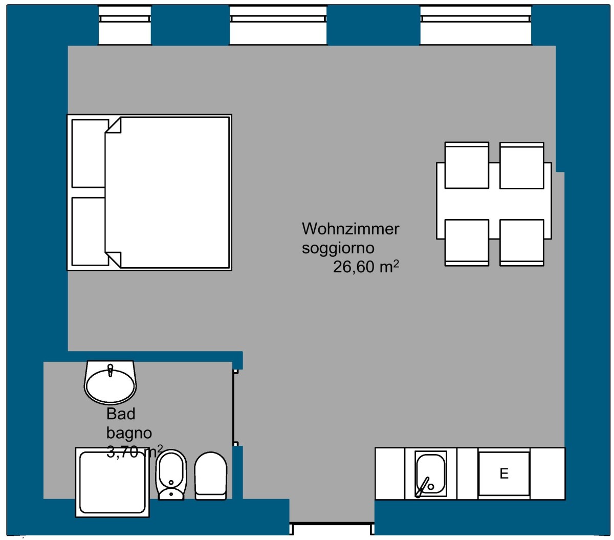 Brenner - Möblierte und gepflegte 1-Zimmer Wohnung in Gossensass!