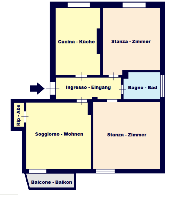 Drei-Zimmer-Wohnung mir separater Küche