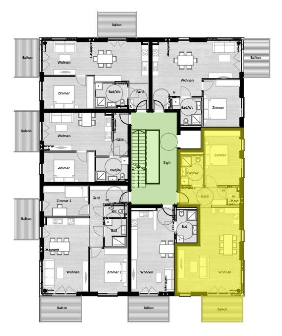 A 10 - Zweizimmerwohnung mit Südbalkon
