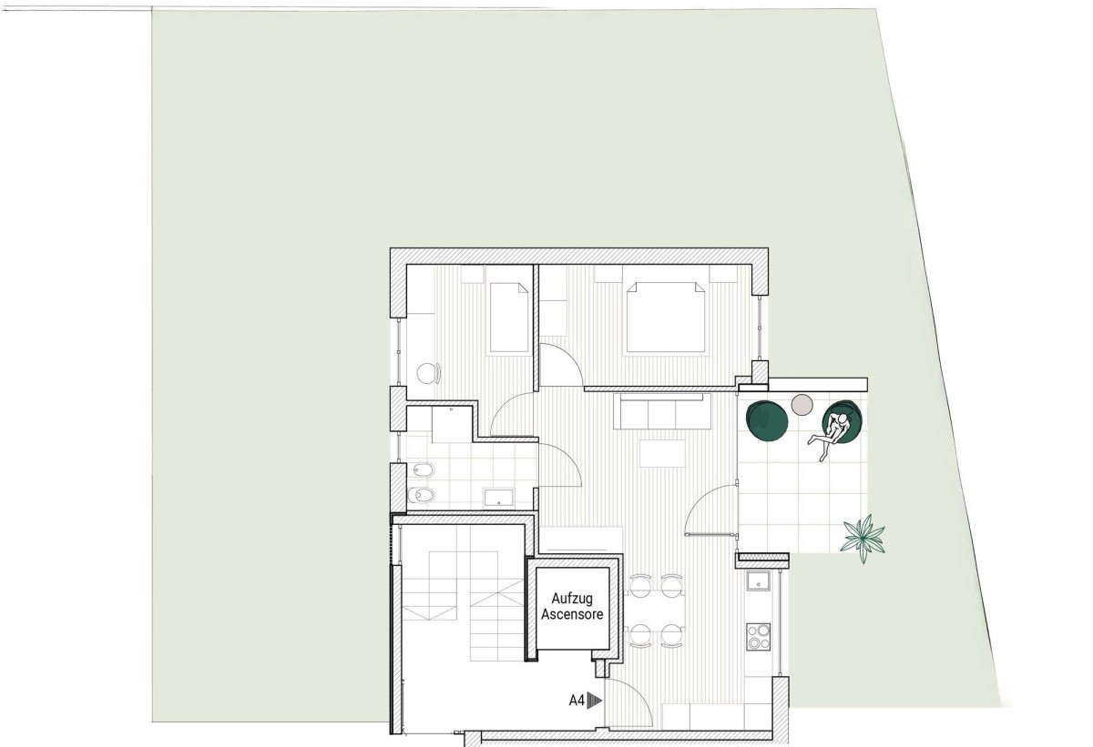 A4 - Konventionierte Dreizimmerwohnung im 1. OG mit Garten