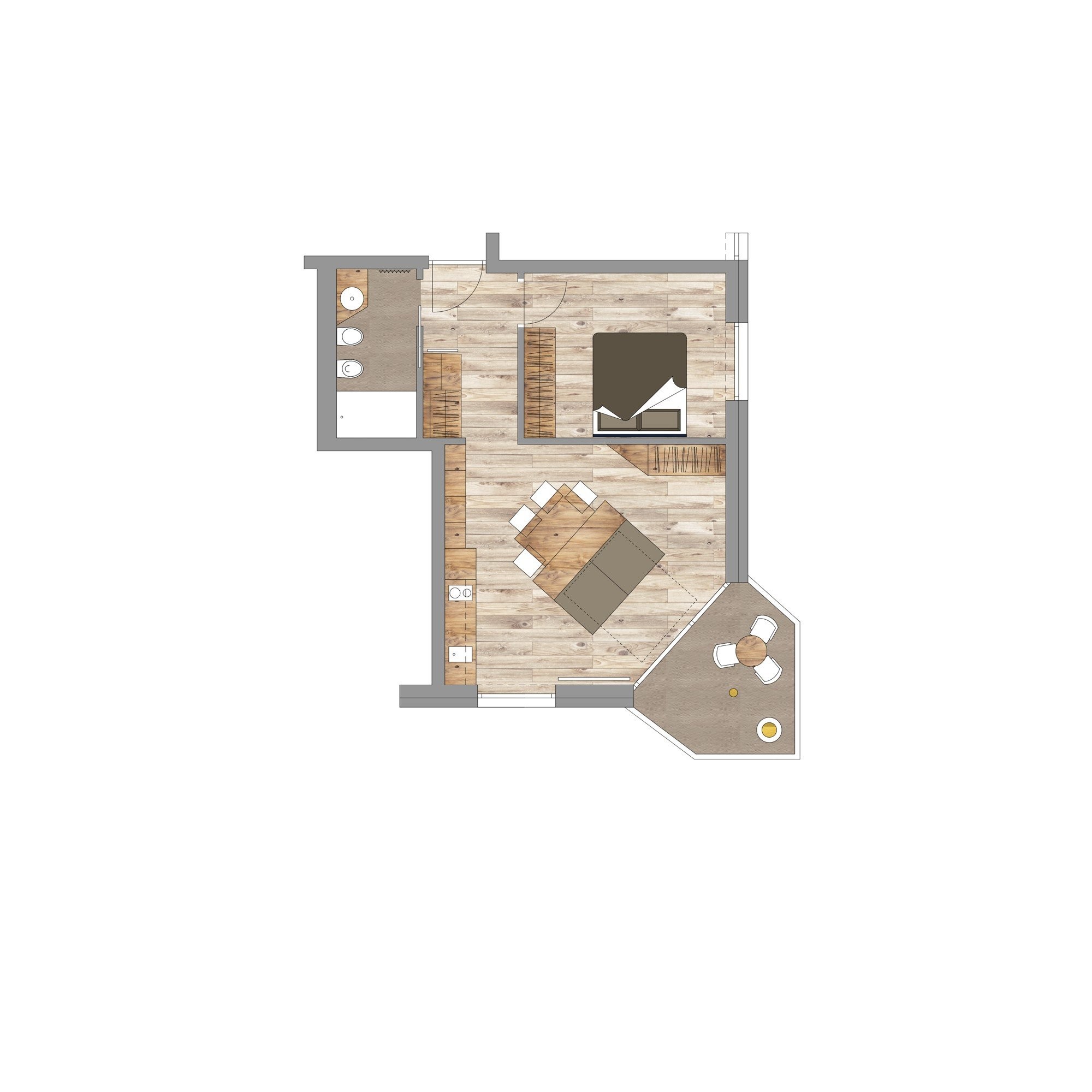 A3 - POST MOUNTAIN - Zweizimmerwohnung mit hochwertiger Ausstattung im dritten Obergeschoss