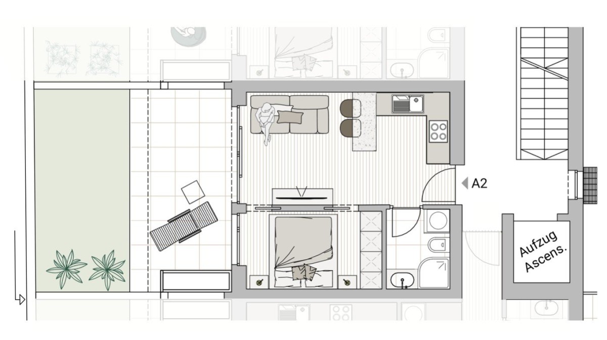 A2 - Zweizimmerwohnung mit Garten