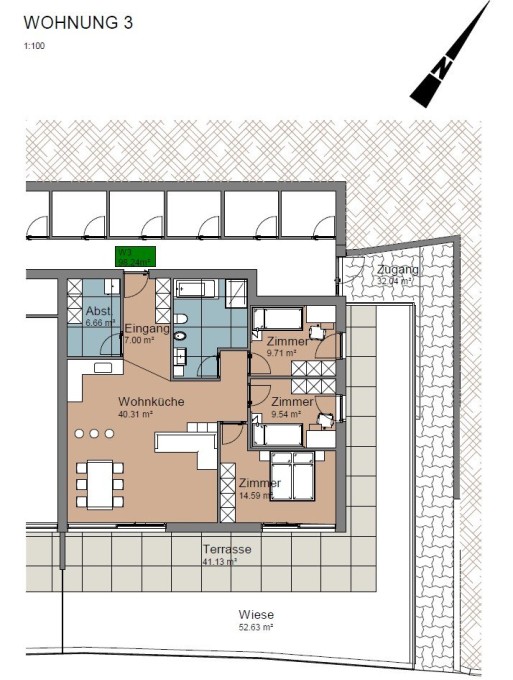 A3 - Vierzimmerwohnung mit Garten und Terrasse
