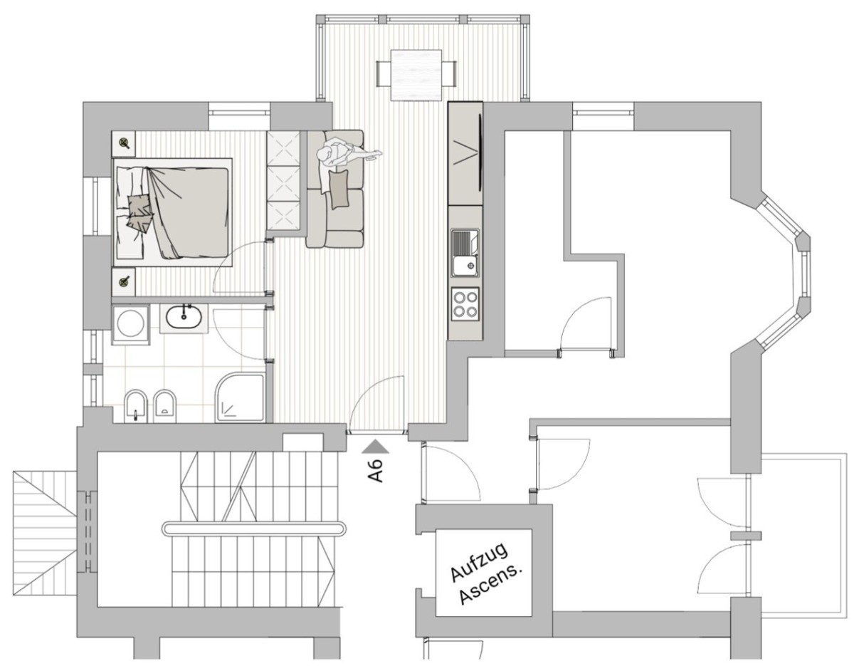 A6 - Zweizimmerwohnung im 2. Obergeschoss