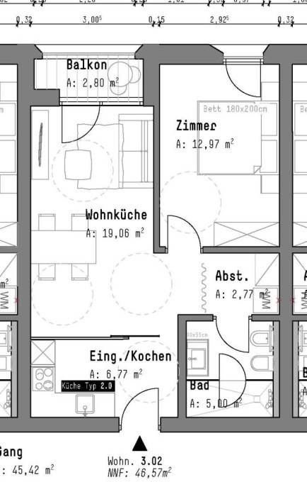 Neuwertige Zweizimmerwohnungen in Bozen, Altstadtzentrum