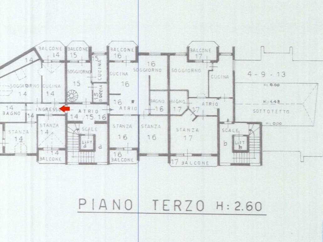 Helle, gepflegte Dreizimmerwohnung mit 3 Balkonen und großem Dachboden, letzter Stock