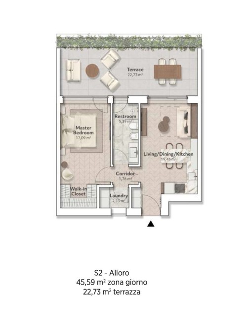 Alloro - Zweizimmer-Penthouse mit Dachterrasse