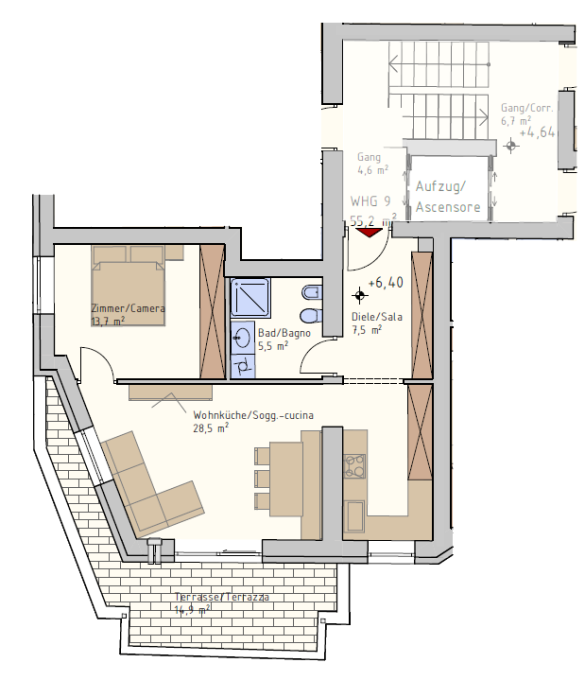 Auer - Sanierte 2-Zimmer in zentraler Lage