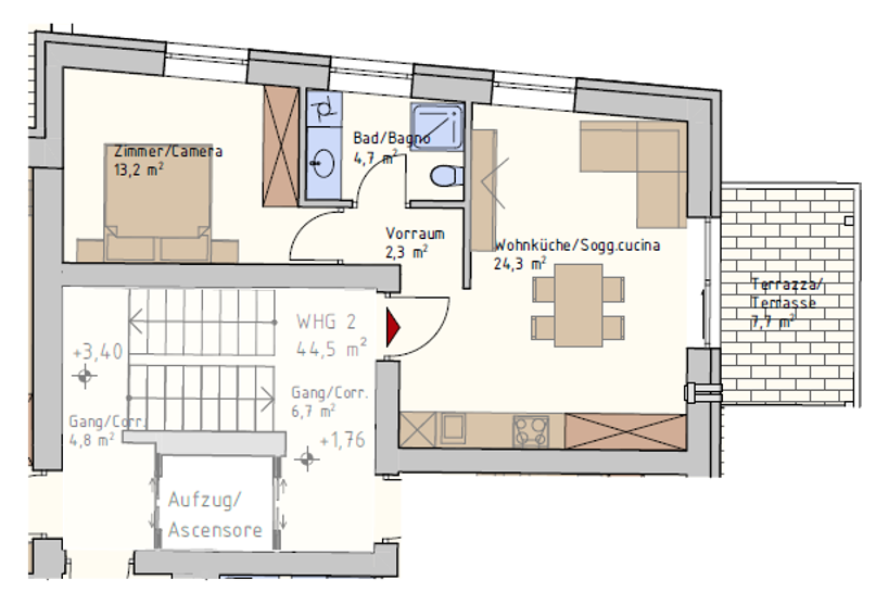 Auer - Neue 2-Zimmer Wohnung mit Terrasse