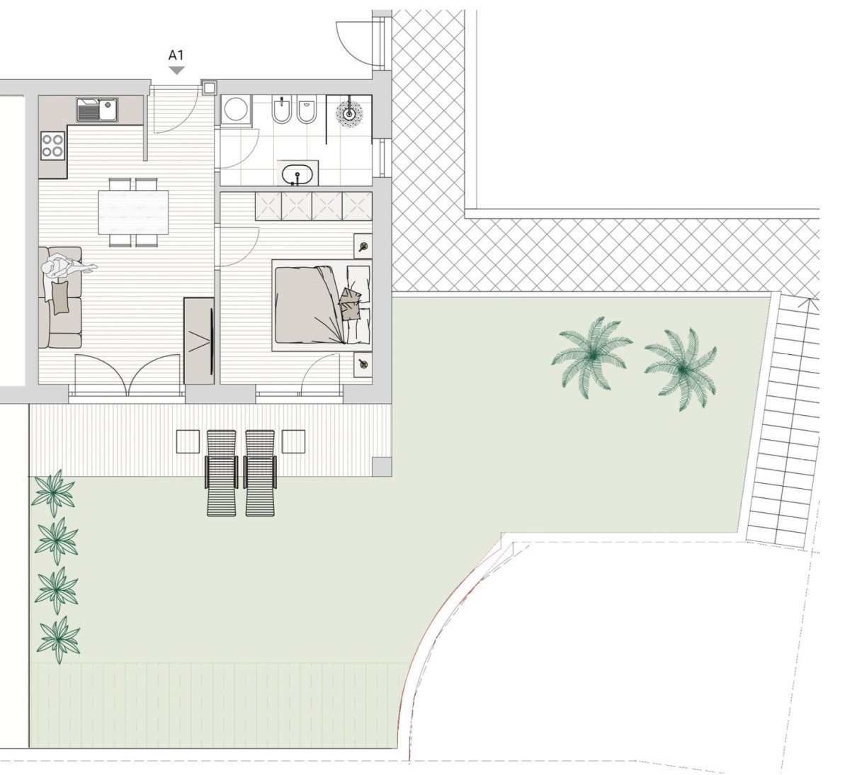 A1 - Zweizimmerwohnung mit Garten
