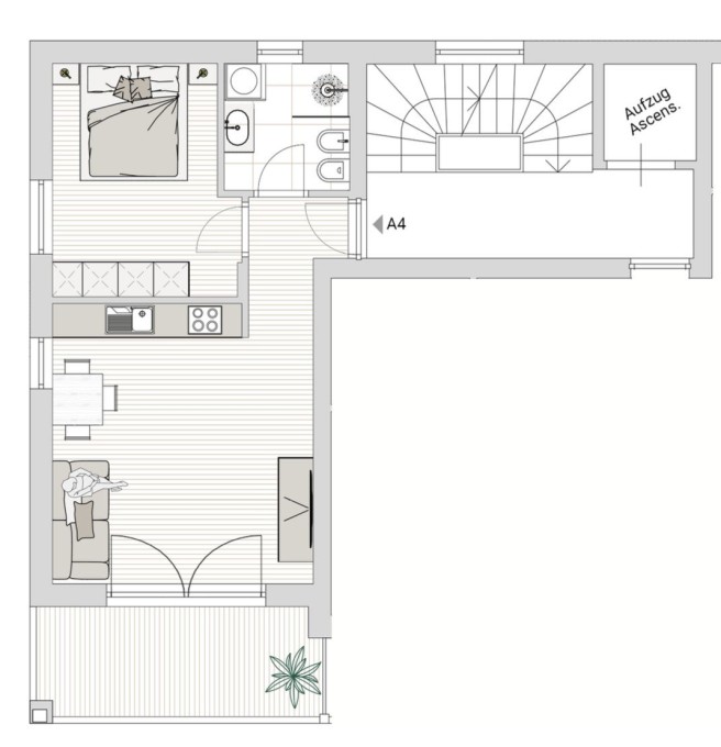 A4 - Zweizimmerwohnung mit Balkon