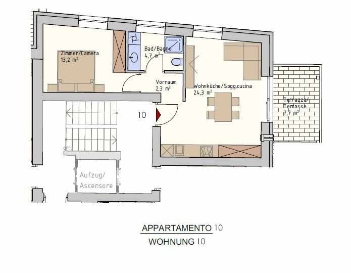 Auer, Neubau – Einzimmer-, Zweizimmer- und Dreizimmerwohnu