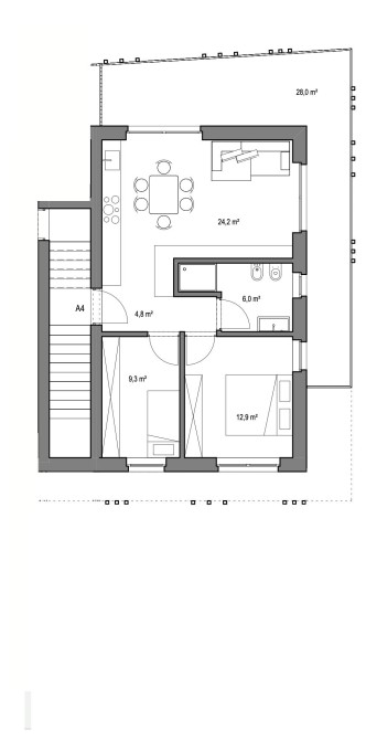 A4 - Dreizimmerwohnung mit großer Terrasse